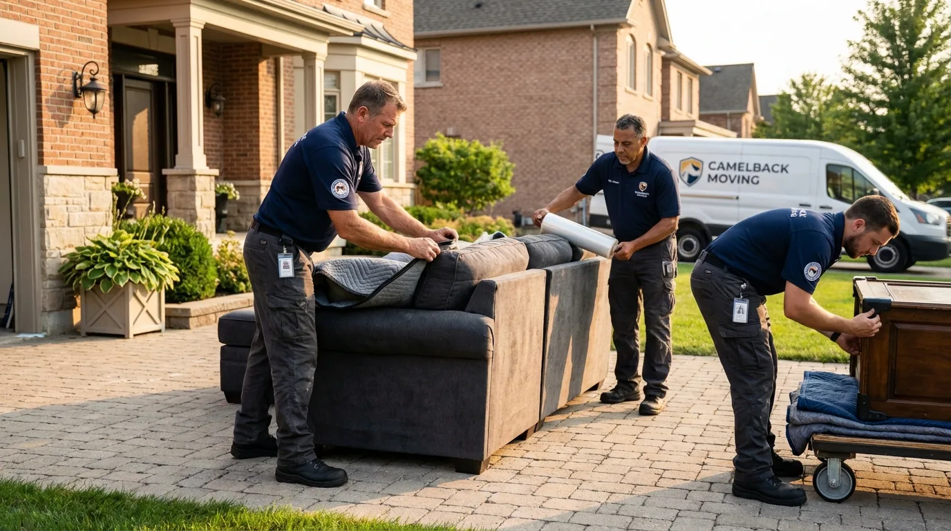 Large estate moving crew wrapping furniture in Rayville, LA